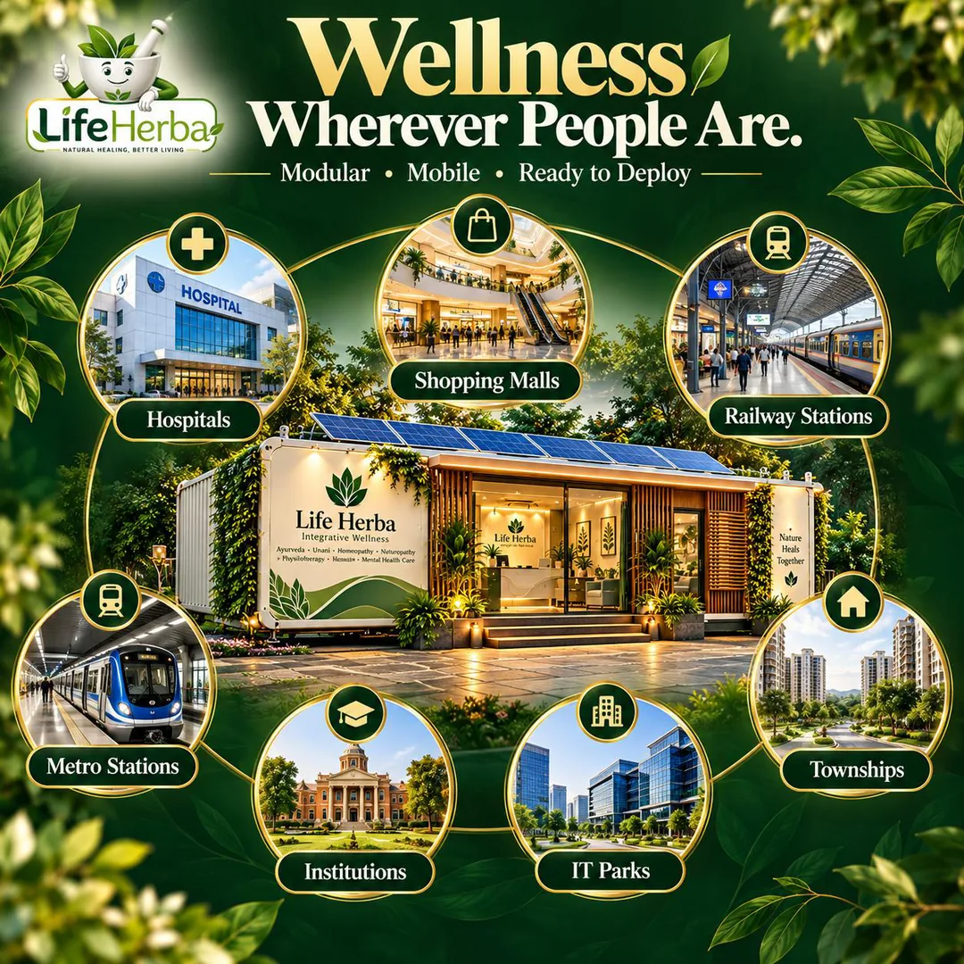 Wellness wherever people are: hospitals, malls, stations, institutions, IT parks and townships